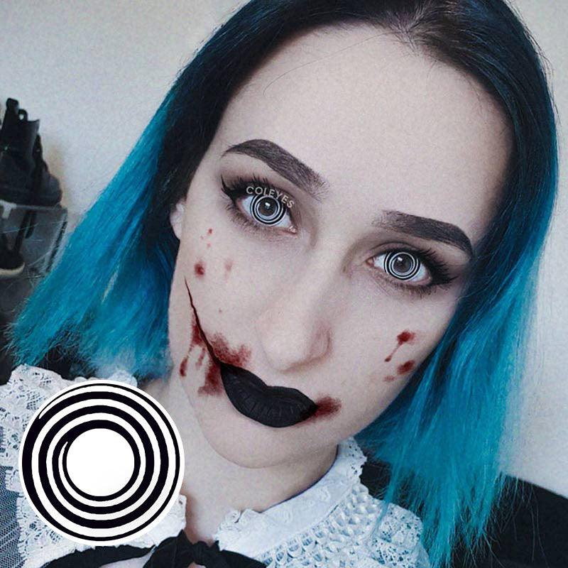 Coleyes Black White Spiral Yearly Cosplay Colored Contacts - image 3