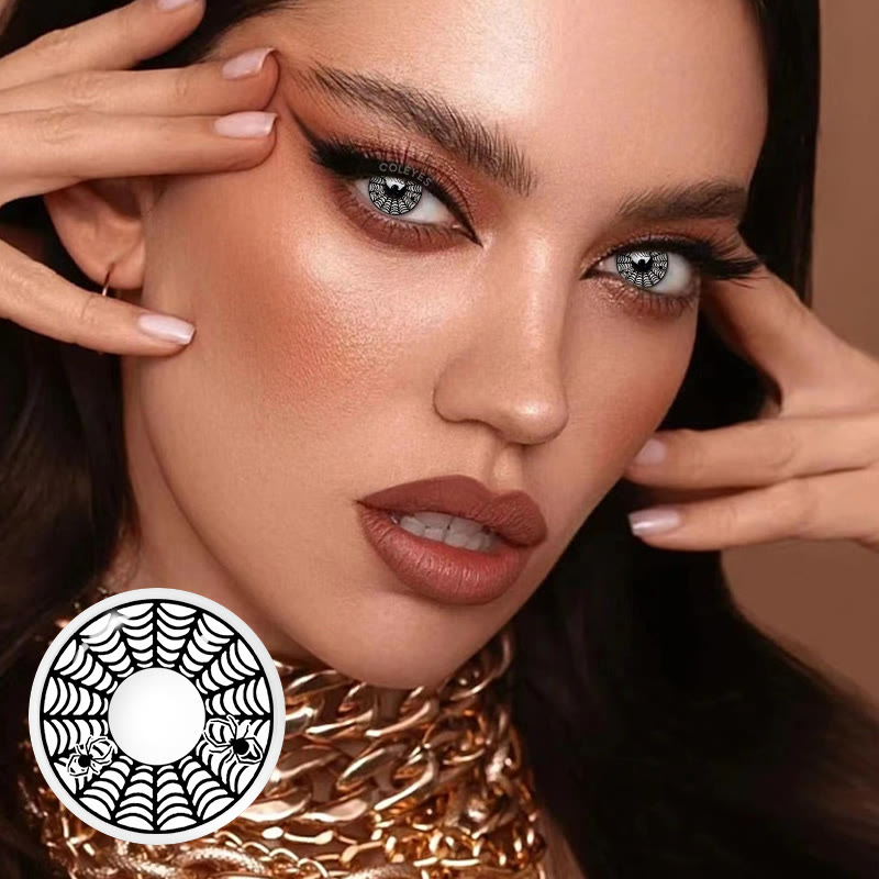Coleyes Spider Web White  Yearly Cosplay Colored Contacts - image 3