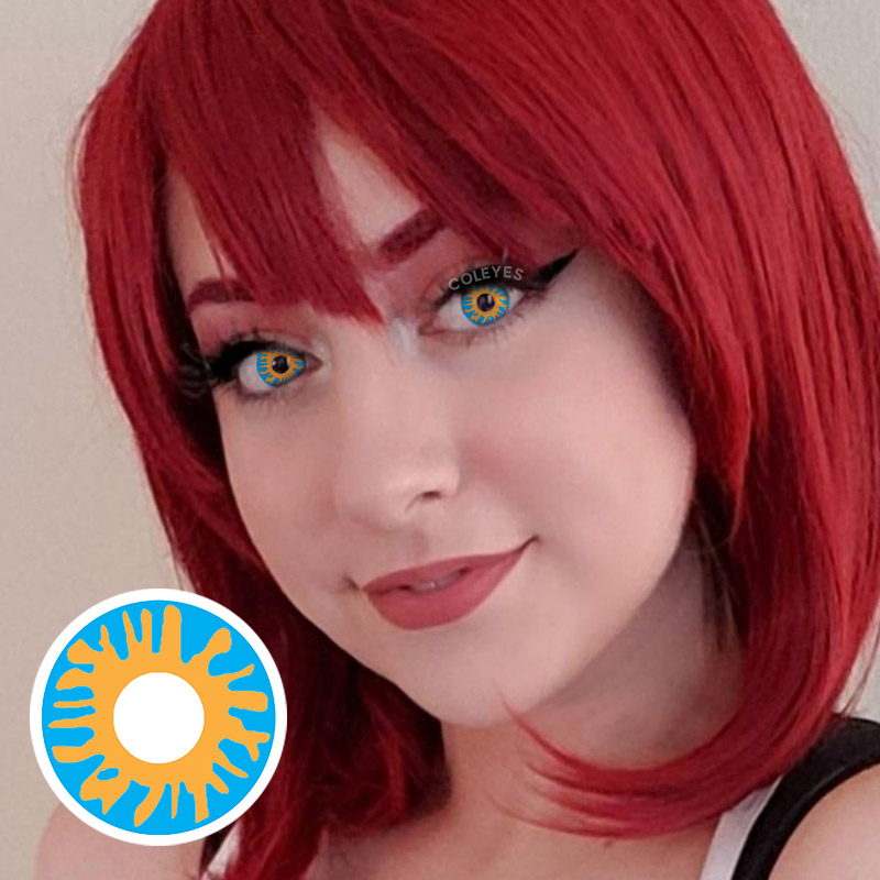 Coleyes Van Gogh Bloom Blue Yearly Prescription Cosplay Colored Contacts - image 4