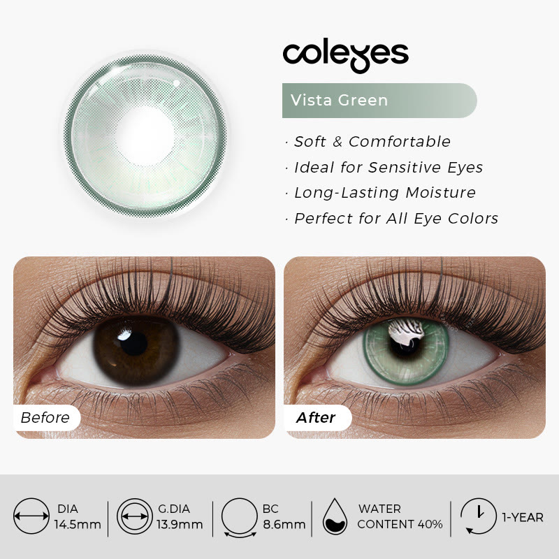 Coleyes Vista Green Yearly Prescription Colored Contacts - image 4