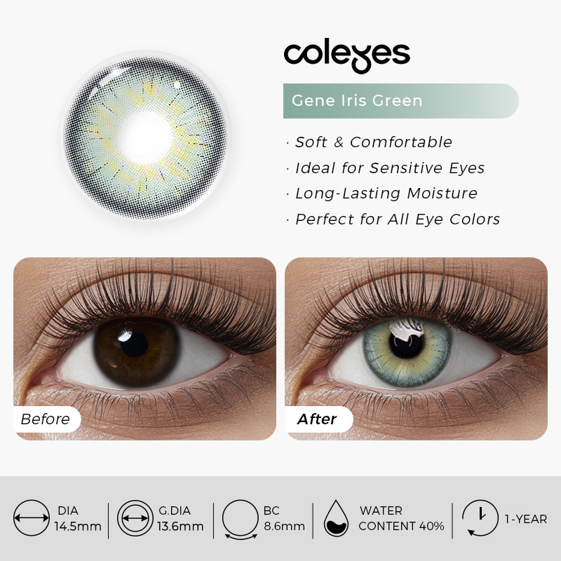 Coleyes Gene Iris Green Yearly Colored Contacts - image 13