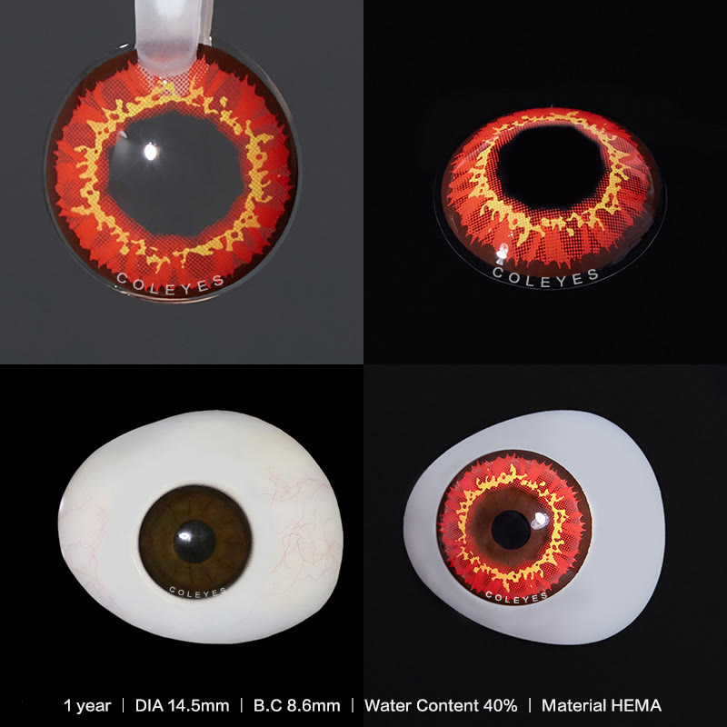Coleyes Chomper Red Yearly Prescription Cosplay Colored Contacts - image 3