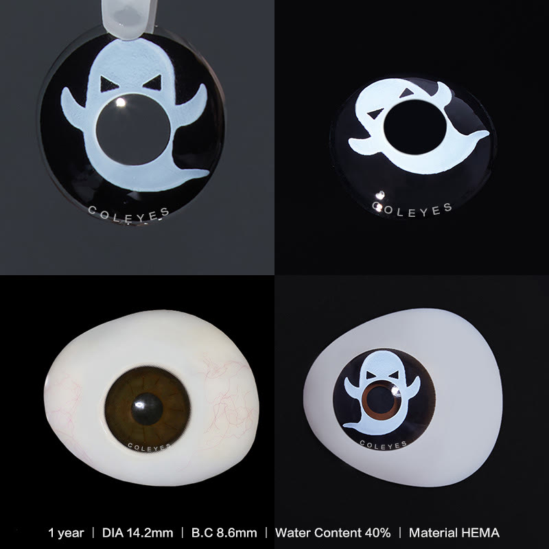 Coleyes Halloween Ghost Black Yearly Prescription Cosplay Colored Contacts - image 3