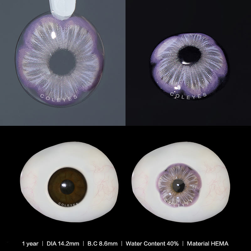 Coleyes Sukura Violet Yearly Prescription Colored Contacts - image 3