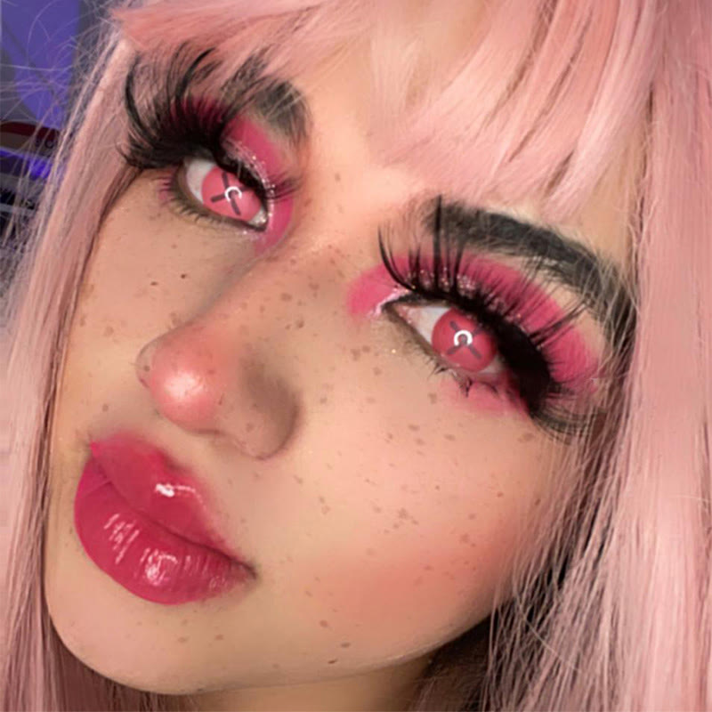 Coleyes Button Eye Pink Yearly Cosplay Colored Contacts - image 4