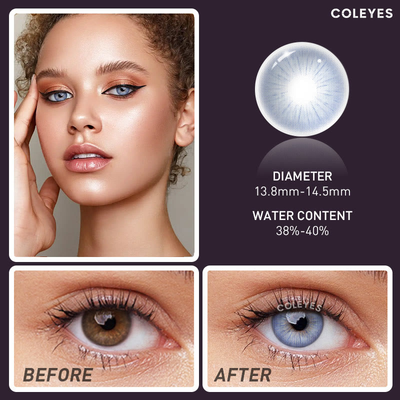 Coleyes Crystal Blue Yearly Prescription Colored Contacts - image 9