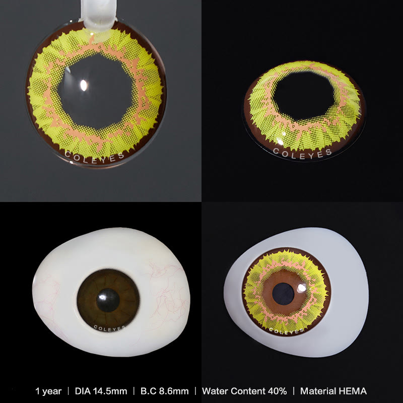 Coleyes Chomper Yellow Yearly Prescription Cosplay Colored Contacts - image 3