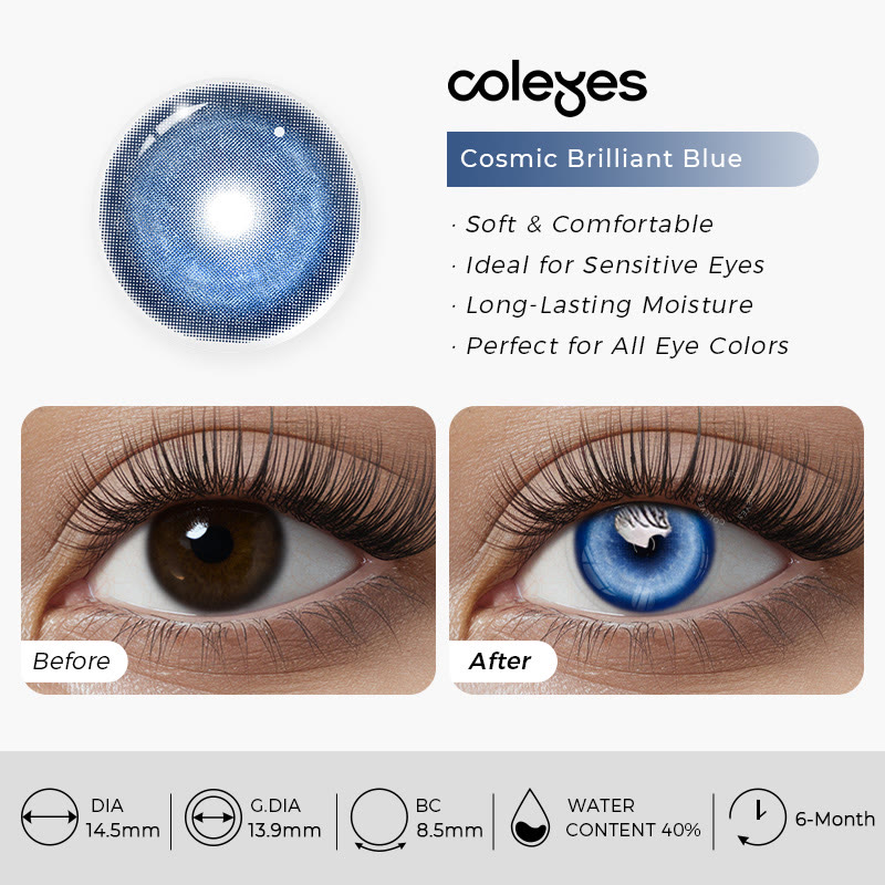 Coleyes Cosmic Brilliant Blue 1-Year Prescription Cosplay Colored Contacts - image 11
