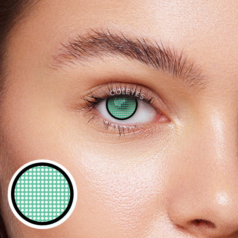 Coleyes Blind Manson Mesh Green Yearly Prescription Colored Contacts - image 6