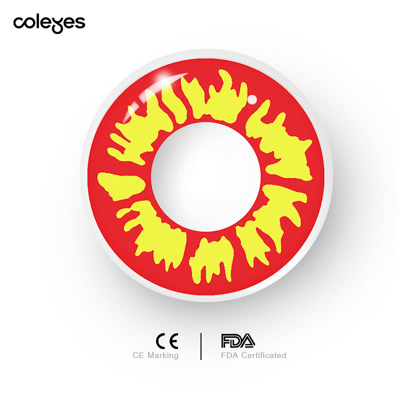 Coleyes Flame Yellow Yearly Cosplay Colored Contacts - image 7