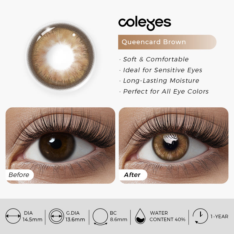 Coleyes Queencard Brown Yearly Colored Contacts - image 9