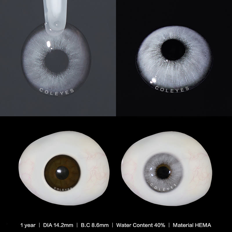 Coleyes Crystal Grey Yearly Prescription Colored Contacts - image 4