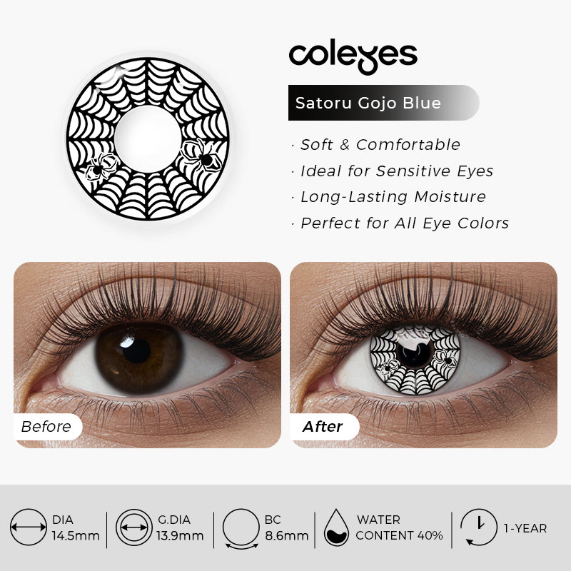 Coleyes Spider Web White  Yearly Cosplay Colored Contacts - image 5