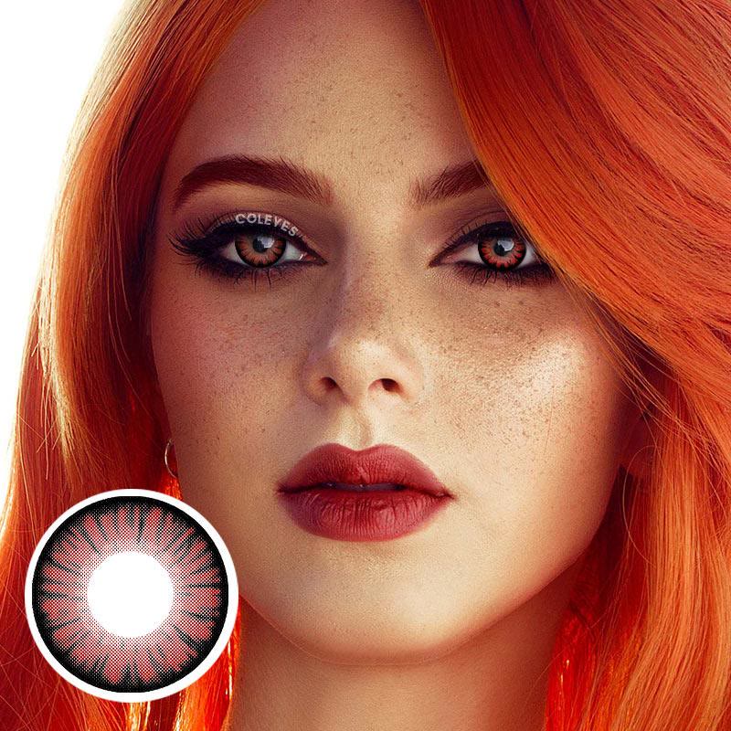 Coleyes Miracle Times Red Yearly Cosplay Prescription Colored Contacts - image 4