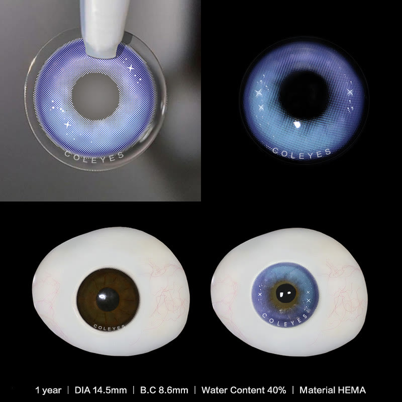 Coleyes Genshin Galaxy Blue Violet Yearly Prescription Colored Contacts - image 4