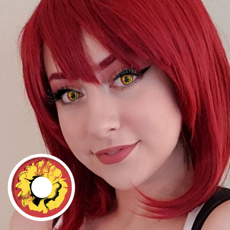 Coleyes Bloom Red Yearly Prescription Cosplay Colored Contacts - image 3