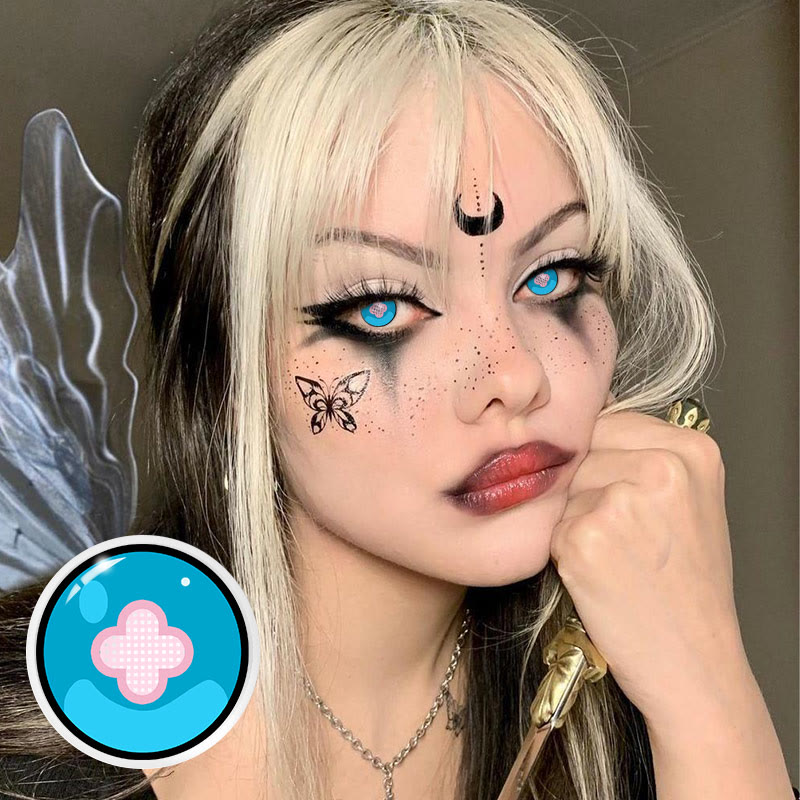 Coleyes Fire Force Hibana Blue Yearly Cosplay Colored Contacts - image 4