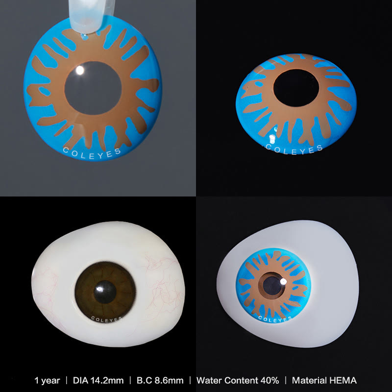 Coleyes Van Gogh Bloom Blue Yearly Prescription Cosplay Colored Contacts - image 3
