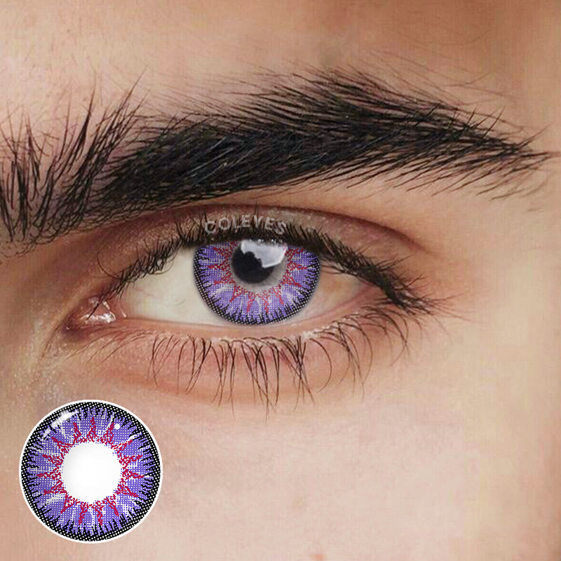 Coleyes Nonno Blue Violet Men Yearly Prescription Colored Contacts - Nonno Blue Violet - -8.00 - FC41_VT - image 1