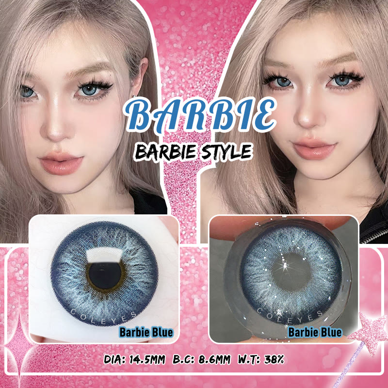 Coleyes Barbie Blue Men Yearly Prescription Colored Contacts - image 11