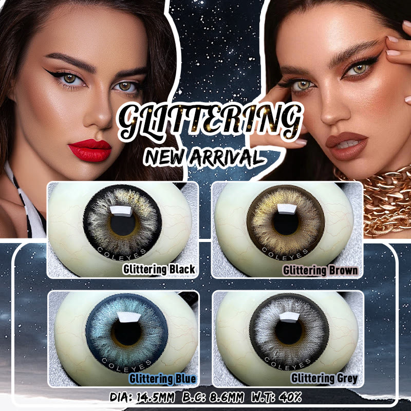 Coleyes Glittering Blue Yearly Prescription Colored Contacts - image 8