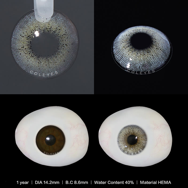 Coleyes Ocean Yellow Grey Yearly Prescription Colored Contacts - image 4
