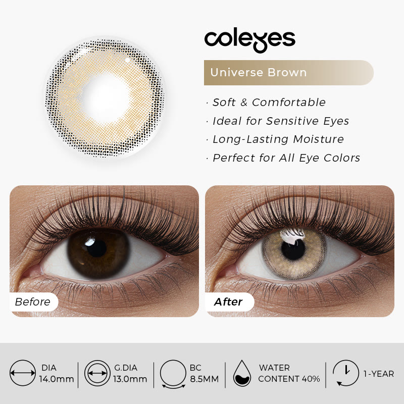 Coleyes Universe Brown Yearly Prescription Colored Contacts - image 5