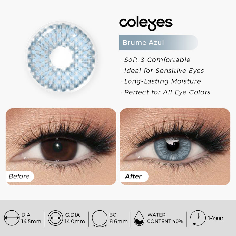 Coleyes Brume Azul Prescription Yearly Colored Contacts - image 4