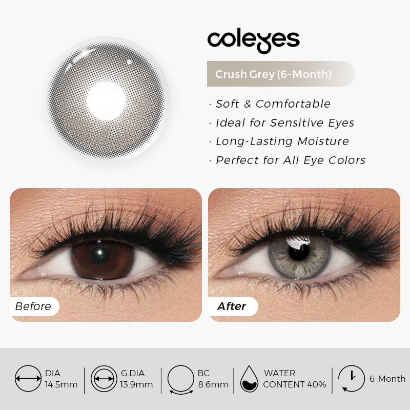 Coleyes Crush Grey 6-Month Axis Lock Colored Contacts - image 5