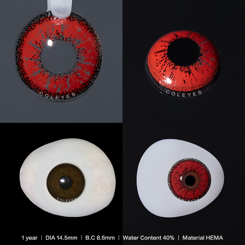 Coleyes Snowflakes Red Yearly Cosplay Prescription Colored Contacts - image 5
