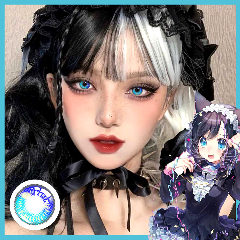 Coleyes Anime Blue Yearly Cosplay Prescription Colored Contacts - image 3