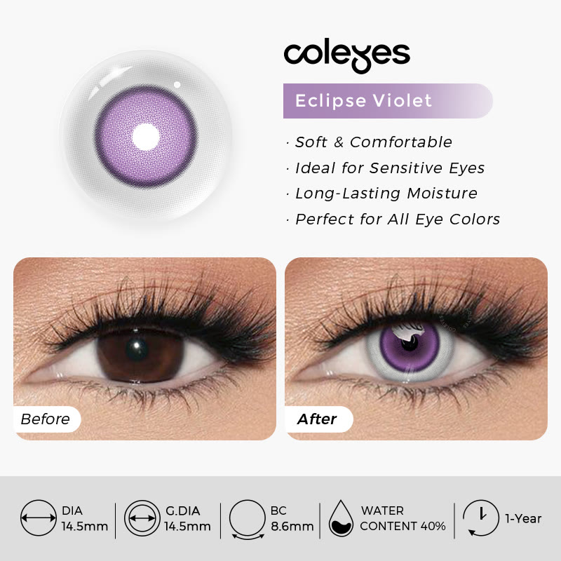 Coleyes Eclipse Violet Yearly Cosplay Colored Contacts - image 4