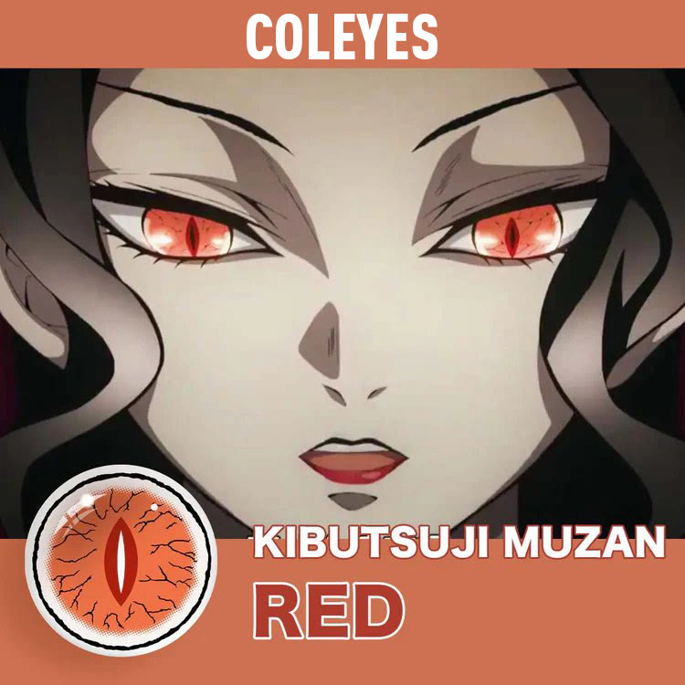 Coleyes Kibutsuji Muzan Red Yearly Cosplay Colored Contacts - image 3