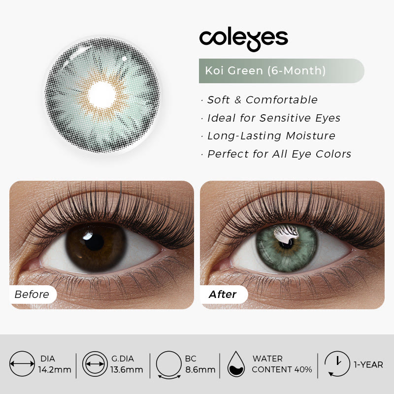 Coleyes Monica Green Small Pupil Yearly Colored Contacts - image 9