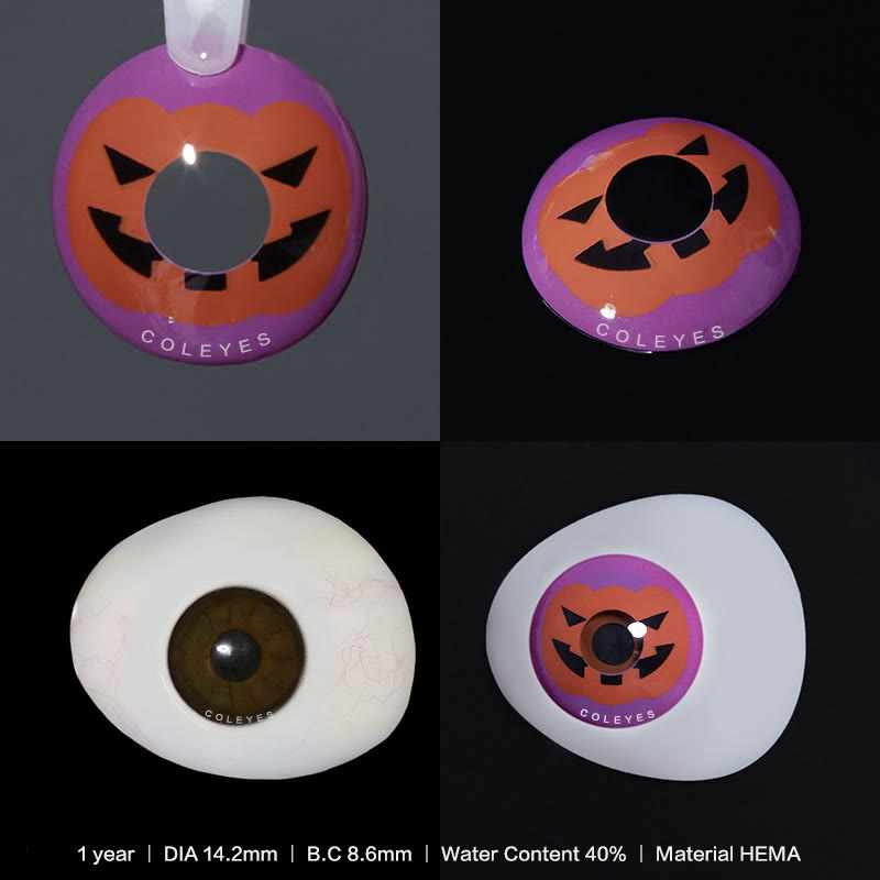 Coleyes Halloween Pumpkin Orange Yearly Prescription Cosplay Colored Contacts - image 3