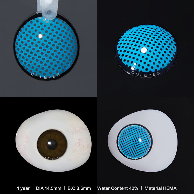 Coleyes Blind Manson Mesh Blue Yearly Cosplay Colored Contacts - image 3