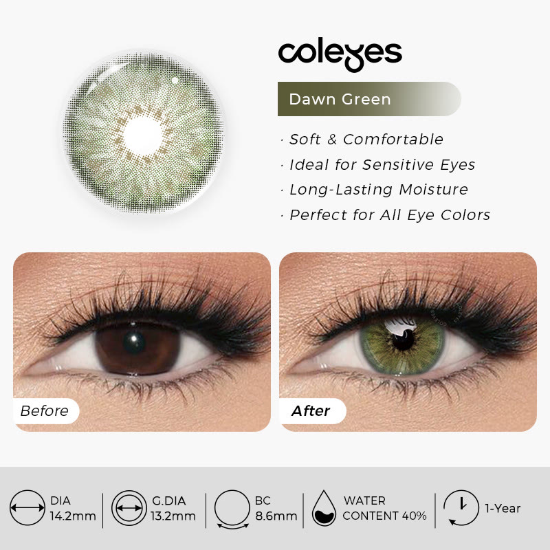 Coleyes Dawn Green Yearly Prescription Colored Contacts - image 10