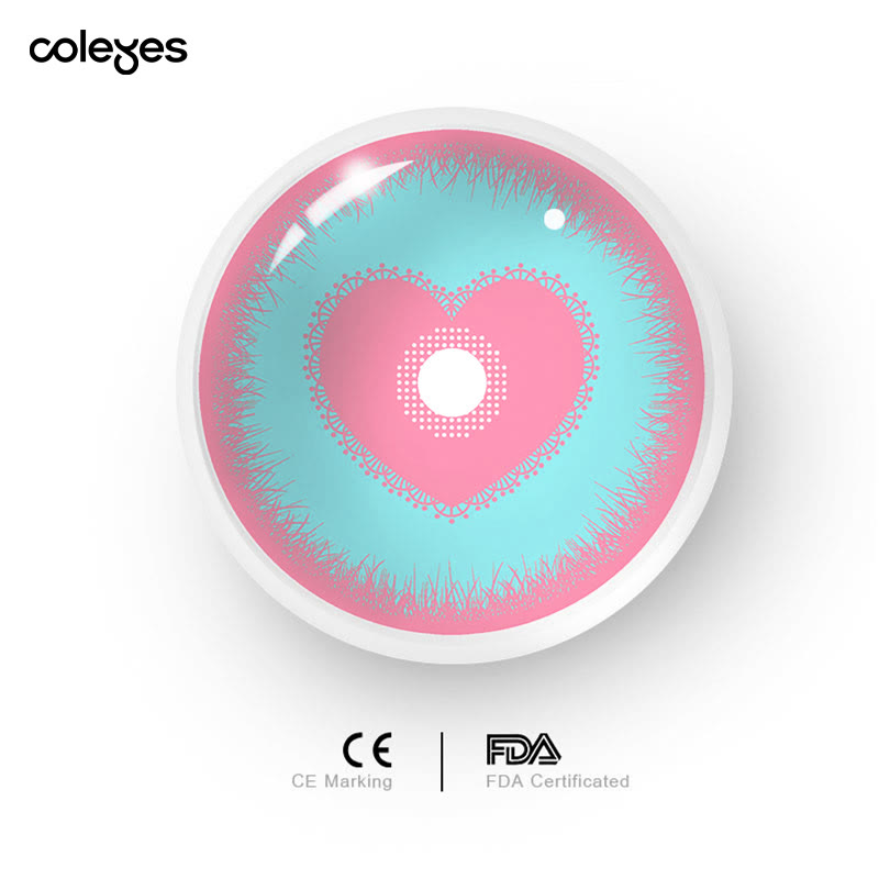 Coleyes Yandere Pink Green Yearly Prescription Cosplay Colored Contacts - image 5