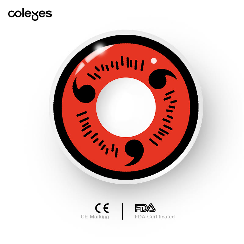 Coleyes 3 Tomoe Sharingan Red Yearly Prescription Cosplay Colored Contacts - image 7