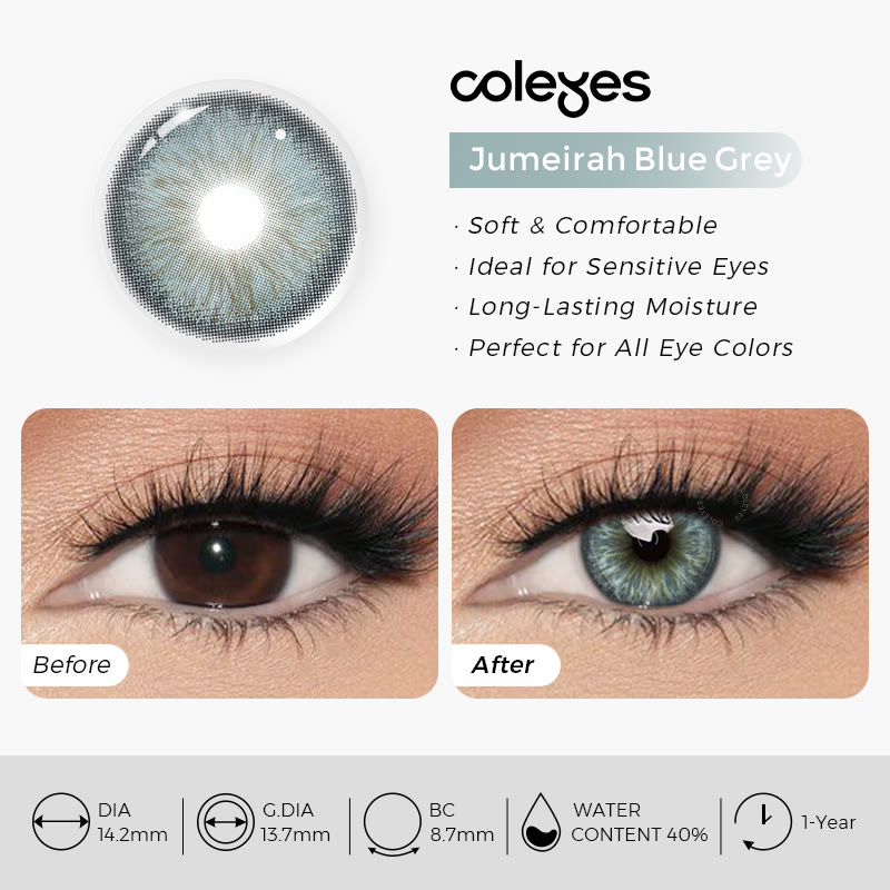 Coleyes Jumeirah Blue Grey Yearly Colored Contacts - image 6