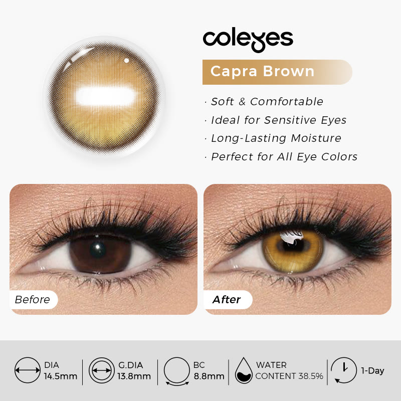 Coleyes Capra Brown Axis Lock Cosplay Colored Contacts | 2-Pair Pack (1-Day) - image 5