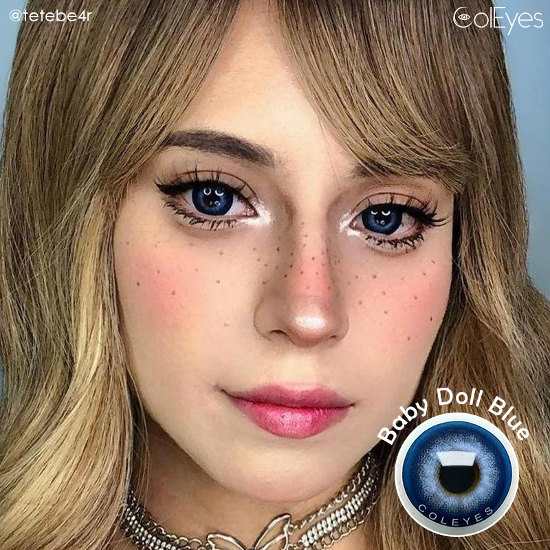 Coleyes Baby Doll Blue Yearly Prescription Colored Contacts - image 9