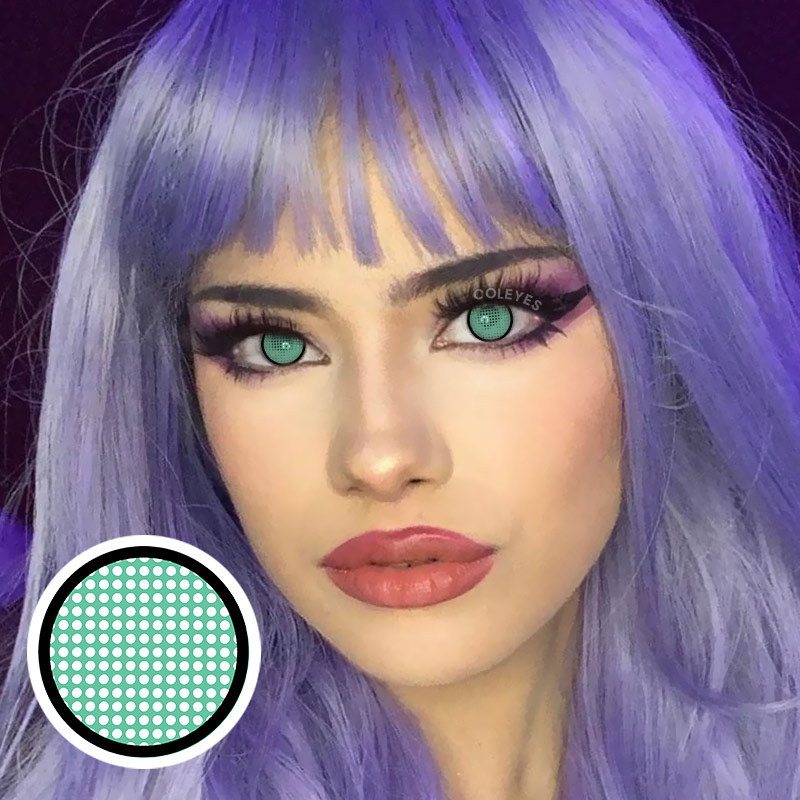 Coleyes Blind Manson Mesh Green Yearly Prescription Colored Contacts - image 1
