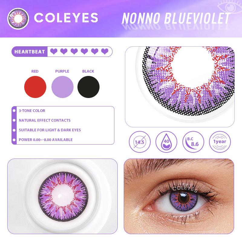 Coleyes Nonno Blue Violet Men Yearly Prescription Colored Contacts - image 5