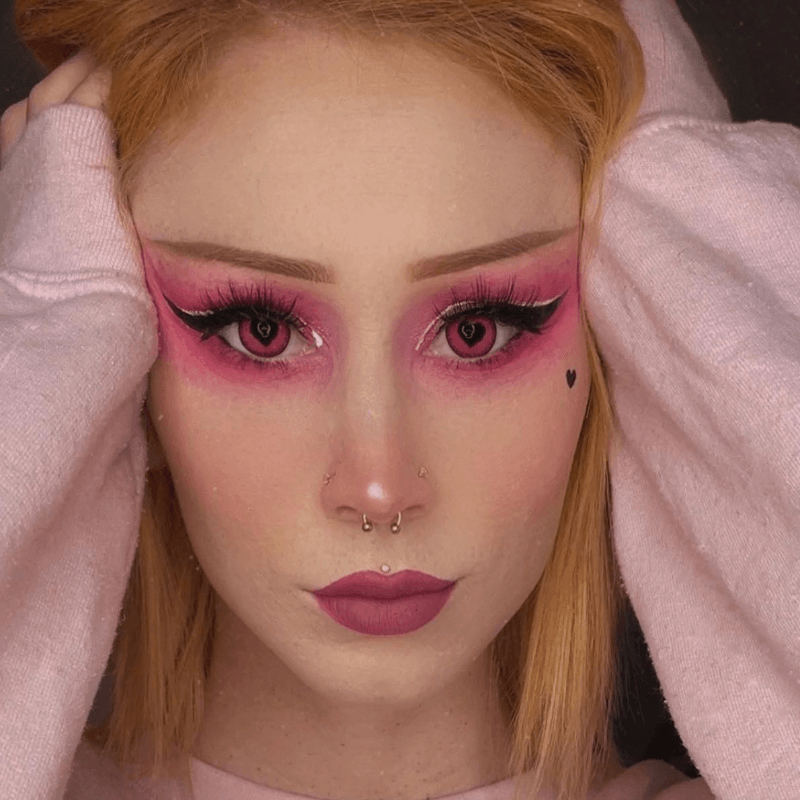 Coleyes Yandere Black Pink Prescription Yearly Colored Contacts - image 3
