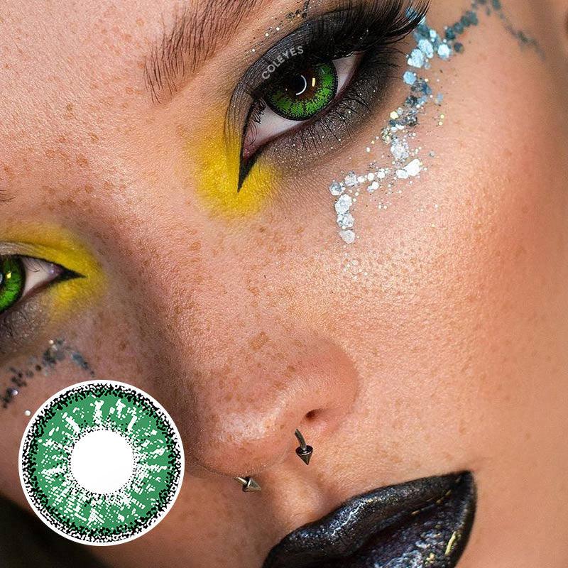 Coleyes Snowflakes MediumSeaGreen Yearly Cosplay Prescription Colored Contacts - image 3