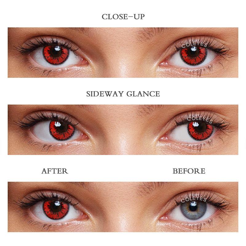Coleyes Snowflakes Red Yearly Cosplay Prescription Colored Contacts - image 4
