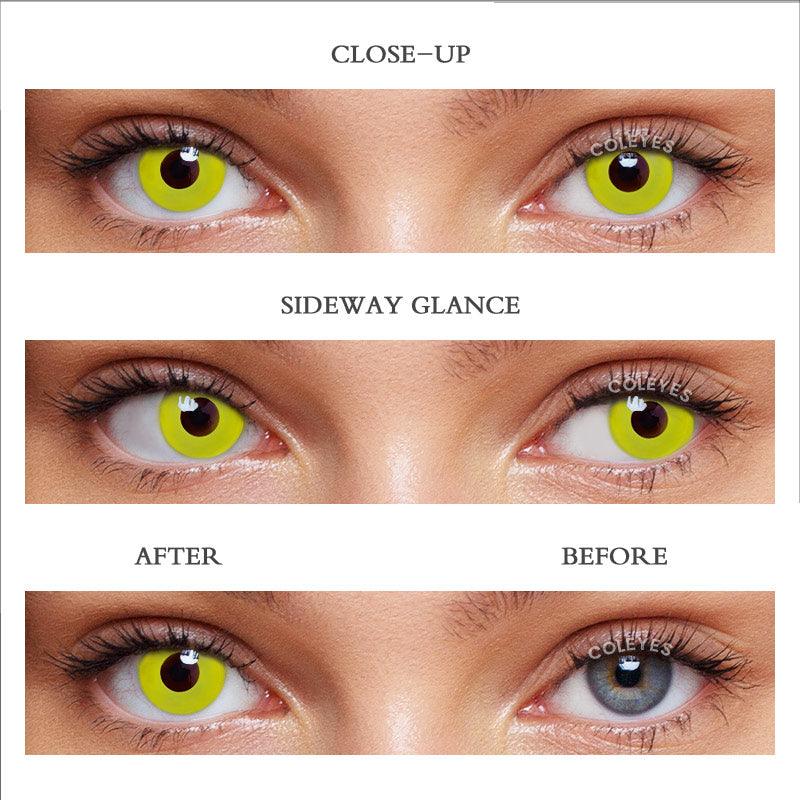 Coleyes Block Yellow Yearly Cosplay Prescription Colored Contacts - image 3