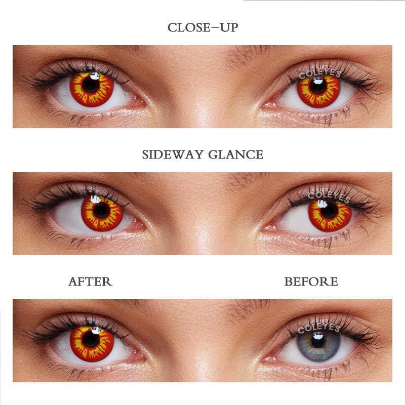 Coleyes Flame Yellow Yearly Cosplay Colored Contacts - image 5
