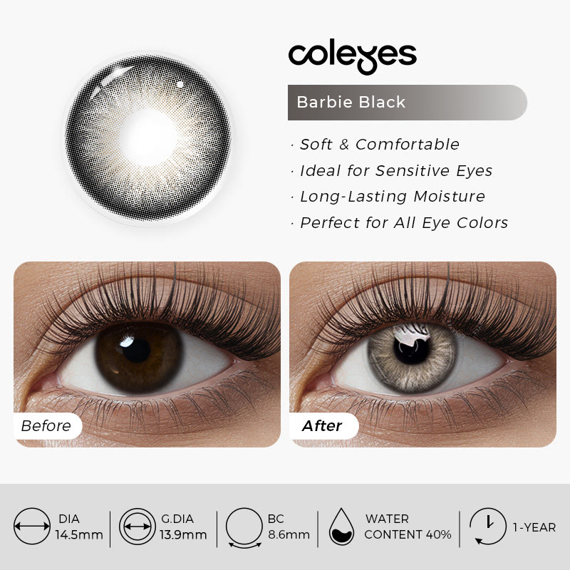 Coleyes Barbie Black Yearly Prescription Colored Contacts - image 7